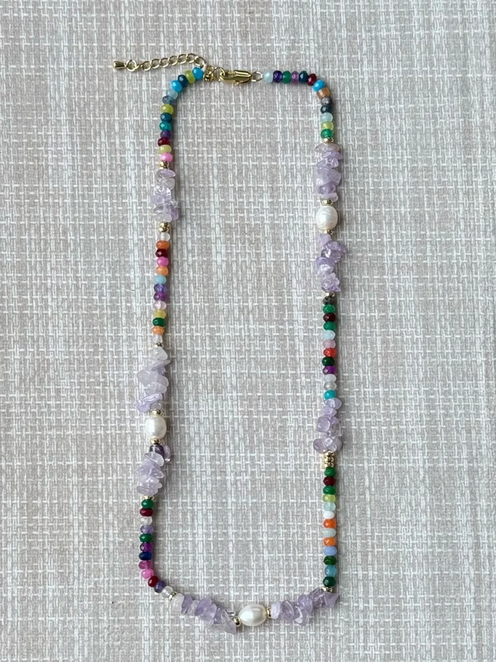 NWOT Tuckernuck Rainbow Gemstone and Pearl Necklace